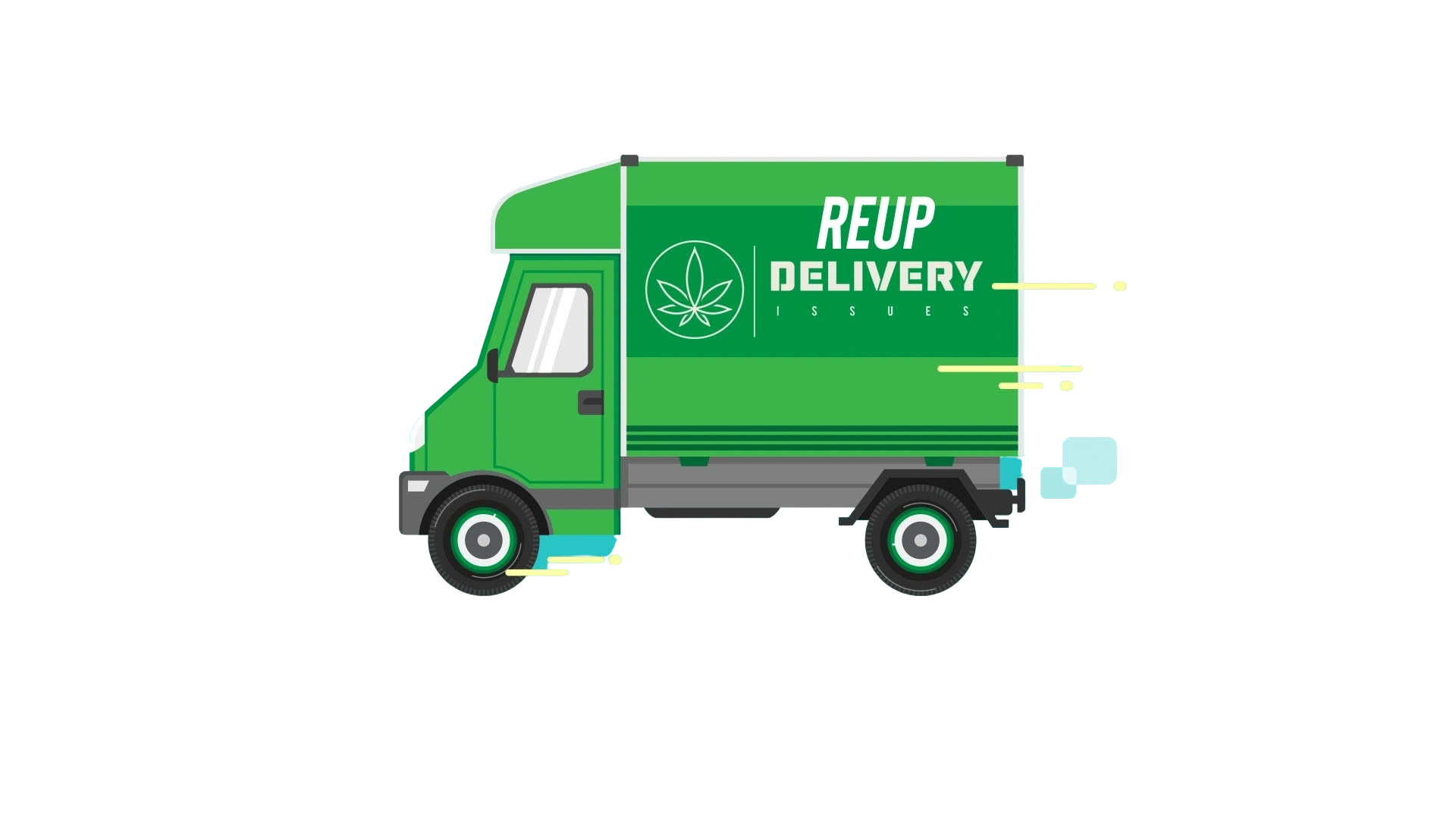 ReUp cannabis delivery truck illustration